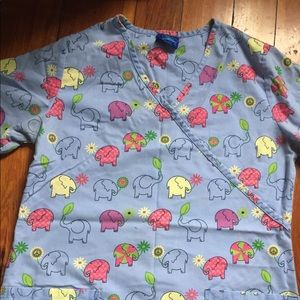 Elephant Scrub Top